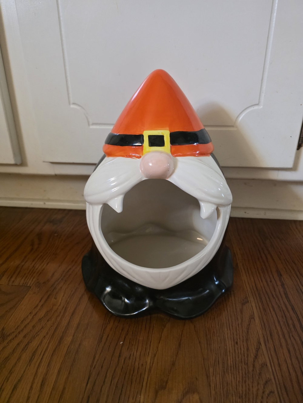 Festive Orange & Black Gnome Candy Holder - Seasonal Decor